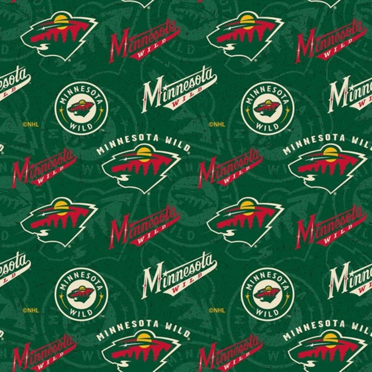 NHL Licensed Minnesota Wild 1199-WLD Cotton Fabric by the Yard